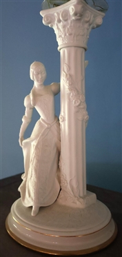 The Romeo and Juliet Candlesticks - Fine Porcelain by The Franklin Mint - 10 Tall Figural Candle Sticks