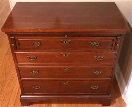 Craftique Furniture Mahogany Chippendale Style Mary Washington Chest - Solid Mahogany Chest with Dovetailed Drawers - Bracket Feet - Felt Line Divided Top Silver Drawer with Original Craftique...