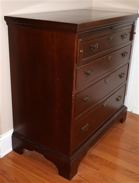 Craftique Furniture Mahogany Chippendale Style Mary Washington Chest - Solid Mahogany Chest with Dovetailed Drawers - Bracket Feet - Felt Line Divided Top Silver Drawer with Original Craftique...