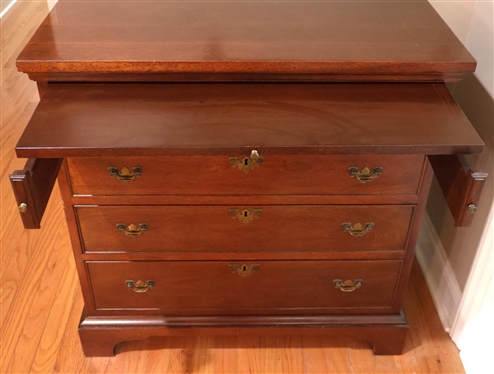 Craftique Furniture Mahogany Chippendale Style Mary Washington Chest - Solid Mahogany Chest with Dovetailed Drawers - Bracket Feet - Felt Line Divided Top Silver Drawer with Original Craftique...