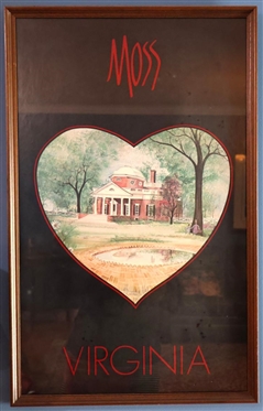 P. Buckley Moss Artist Signed  Virginia Lithograph  - Artist Signed and Dated 1984 - Frame is 27 By 17 