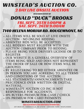 Important Auction Information! 