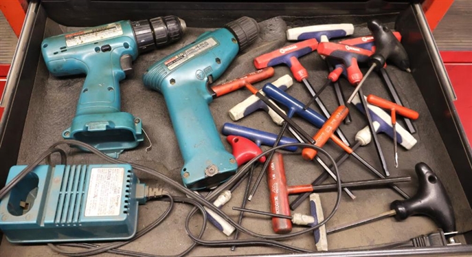 2 Makita Drills with Charger & Battery - Plus Hex Wrenches
