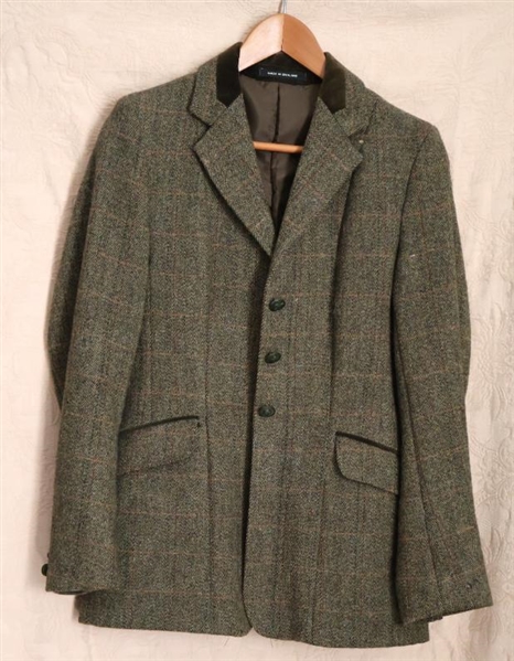 Tailored Alexander James of Pendlebury - Tweed Equestrian Show jacket with Fox Head Buttons - 100% Wool - Vintage Size 10 - Small Hole on Back of Right Arm 