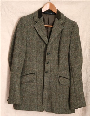 Tailored Alexander James of Pendlebury - Tweed Equestrian Show jacket with Fox Head Buttons - 100% Wool - Vintage Size 10 - Small Hole on Back of Right Arm 