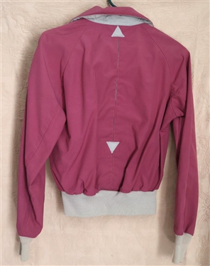 Nils - Made in USA - Vintage Windbreaker Pullover Quarter Zip - Mauve and Gray with Zip Pockets Vintage Size 10