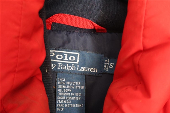 Polo by Ralph Lauren Red Down Filled Puffer Coat -  Size Small