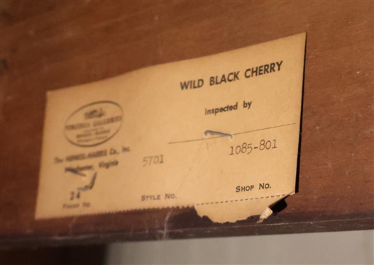 Henkel Harris Federal Style Wild Black Cherry Inlaid Game Table -Inlaid Apron and Legs - Scalloped Front - Original Tag on Bottom -  Finish No. 24 - Closed Table is 30 Tall 36 by 18 - Open Table...