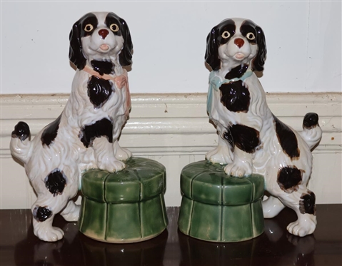 Pair of Contemporary Staffordshire Dog Statues - 12 Tall 