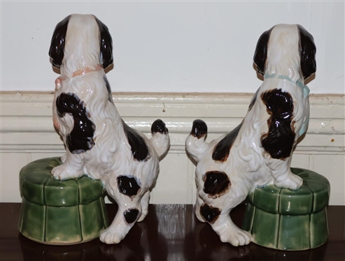 Pair of Contemporary Staffordshire Dog Statues - 12 Tall 