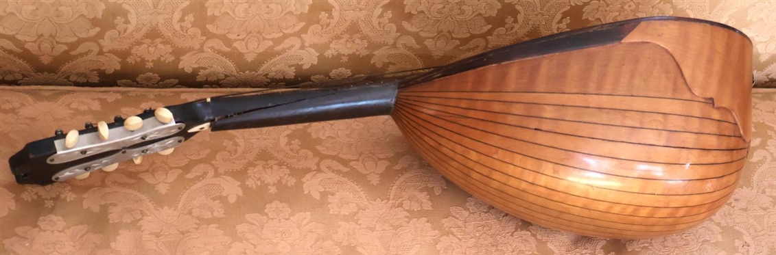 Beautiful Italian Bowl Back Mandolin - Fabrica di Stramenti armoniei Anno 1898 - Original Label Inside - Beautiful Inlay Work with Mother of Pearl Butterfly 