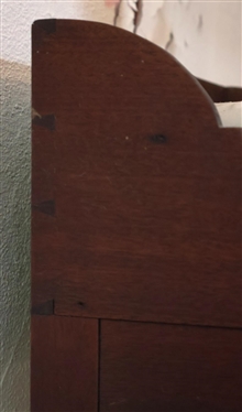 Walnut Country Primitive Washstand with Drawer - Hand Dovetailed Case -  Remnants of Original Red Paint - 34 Tall 17 1/4 by 18 