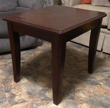 Mahogany Finish End Table - 24 tall 28 By 23 - Some Water Marks on Top 