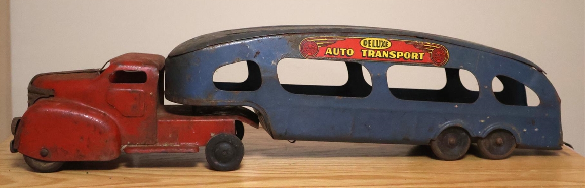 MARX Toys Delux Auto Transport Car Hauler Truck and Trailer 