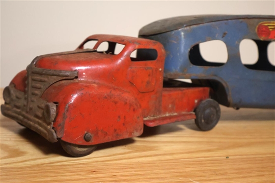 MARX Toys Delux Auto Transport Car Hauler Truck and Trailer 
