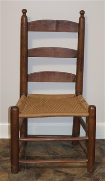 Caswell County, NC Handmade Terrell Ladderback Chair - Seat Has Been Replaced