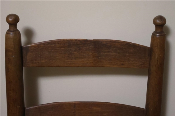Caswell County, NC Handmade Terrell Ladderback Chair - Seat Has Been Replaced