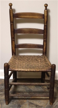 Mecklenburg County, VA Johnson Chair with Pronounced Wedding Ring Accents on Posts - Original Finish Seats Needs Replacing 
